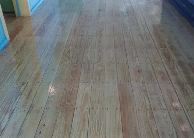 Epoxy coating over wood floor